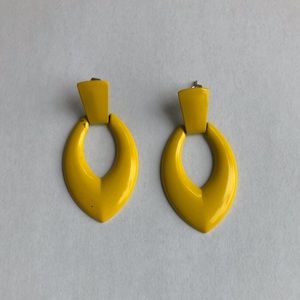 Yellow metal earrings